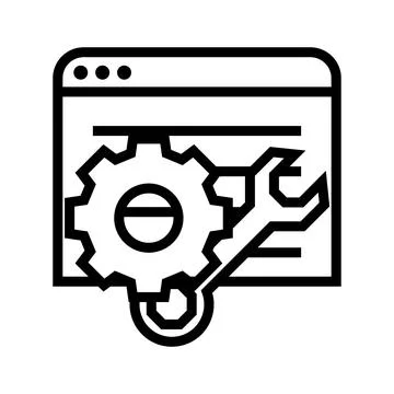 Optimization sign. Outline or linear icon 스톡 일러스트