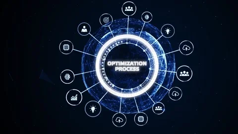 Optimization Software Technology Process System Business concept. Business, T Stock Footage 149856813
