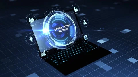 Optimization Software Technology Process System Business concept. Business, T Stock Footage 155295826