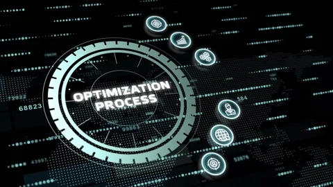 Optimization Software Technology Process System Business concept. Business, T Stock Footage 155295987