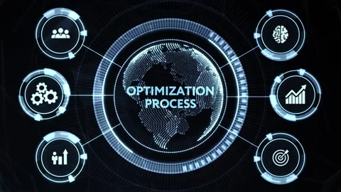Optimization Software Technology Process System Business concept. Business, T Stock Footage 163972023