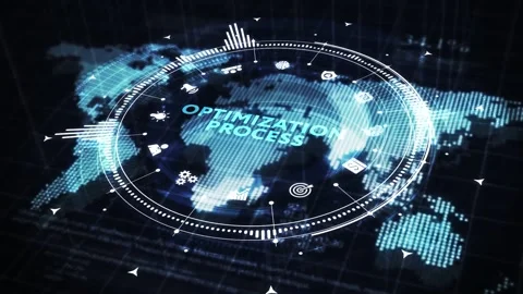 Optimization Software Technology Process System Business concept. Business, T Stock Footage 169651974