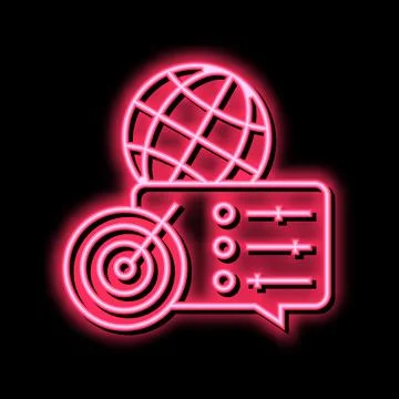 Optimization of supply chains neon glow icon illustration Stock Illustration