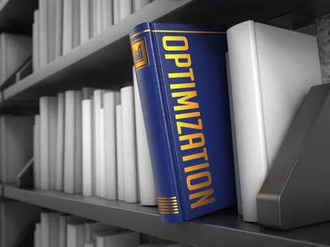 Optimization - Title of Blue Book. 스톡 일러스트