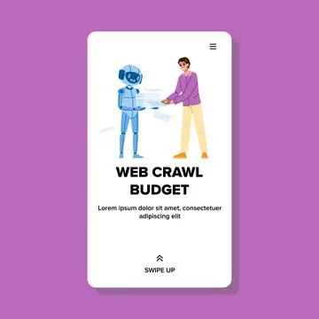 Optimization web crawl budget vector Stock Illustration