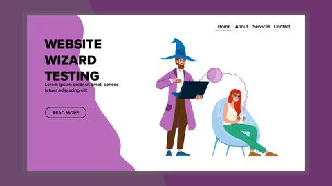 Optimization website wizard testing vector イラスト素材