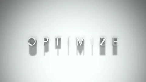 Optimize 3D title animation with shadows on a white background Stock Footage 297385914