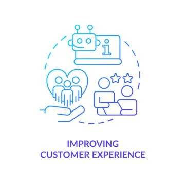 Optimize customer digital experience blue gradient concept icon Stock Illustration