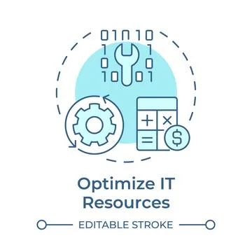 Optimize it resources soft blue concept icon Illustrazione stock