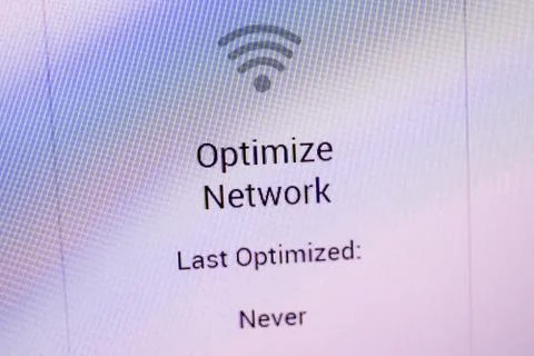Optimize network modern computer sign Foto stock