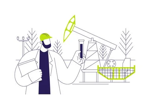 Optimize oil extraction process abstract concept vector illustration. Stockillustratie