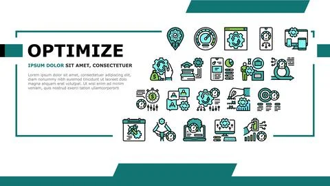 Optimize Operations Landing Header Vector 库存插图