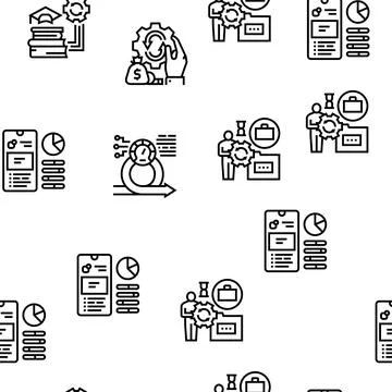 Optimize Operations Vector Seamless Pattern Stock Illustration