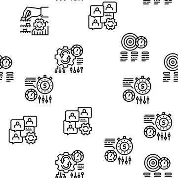 Optimize Operations Vector Seamless Pattern Stock Illustration
