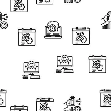 Optimize Operations Vector Seamless Pattern 스톡 일러스트
