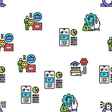 Optimize Operations Vector Seamless Pattern Stock Illustration