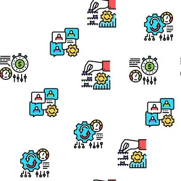 Optimize Operations Vector Seamless Pattern Stockillustratie