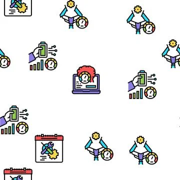 Optimize Operations Vector Seamless Pattern Stock Illustration