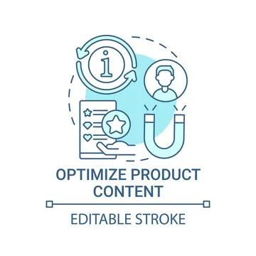 Optimize product content concept icon Stock Illustration