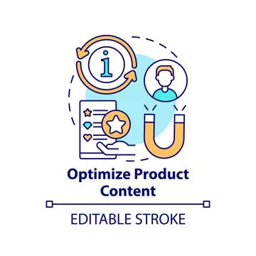 Optimize product content concept icon Illustrazione stock