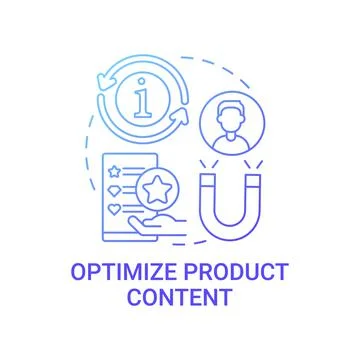Optimize product content concept icon Stock Illustration