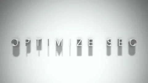 Optimize seo 3D title animation white text on a white background Stock Footage 299757571