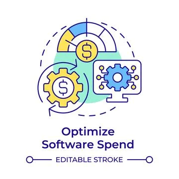 Optimize software spend multi color concept icon Stockillustratie
