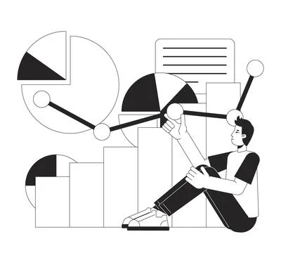 Optimize startup workflow bw concept vector spot illustration Stock Illustration