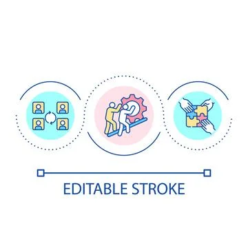 Optimize teamwork loop concept icon 스톡 일러스트