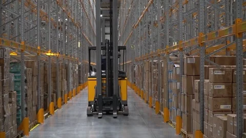 Optimize your warehouse logistics with our reliable forklift Stock Footage 242656094