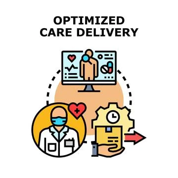 Optimized care delivery with digital medicine and logistics Stock Illustration