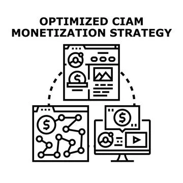 Optimized ciam monetization strategy customer management analytics concept Stockillustratie
