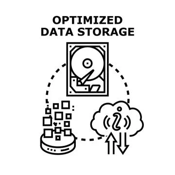 Optimized data storage system for digital information management Stock Illustration