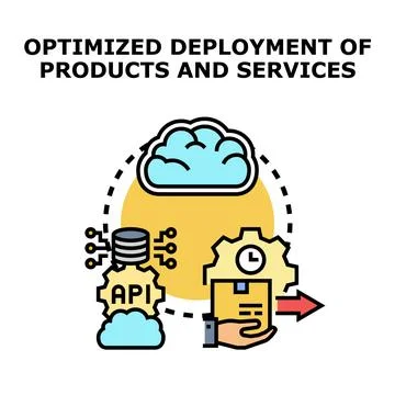 Optimized deployment of digital products and cloud services Illustrazione stock