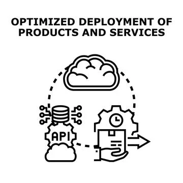Optimized deployment of digital products and cloud services Illustrazione stock