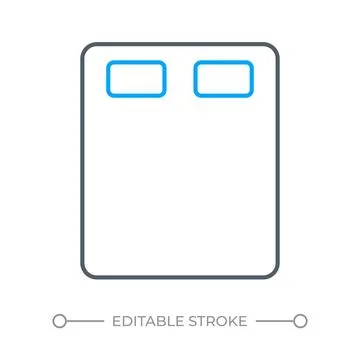 Optimized dual sleeper comfort two color line icon Stock Illustration