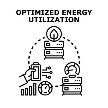 Optimized energy utilization for sustainable it management Illustrazione stock