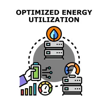 Optimized energy utilization for sustainable it management Stock-Illustration