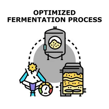 Optimized fermentation process icon for production technology 库存插图