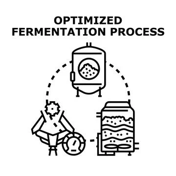 Optimized fermentation process icon for production technology 库存插图
