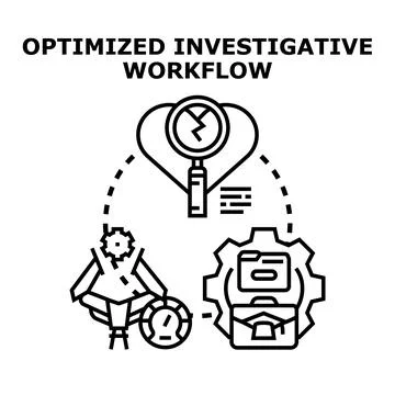 Optimized investigative workflow process vector concept イラスト素材