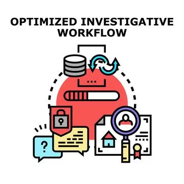 Optimized investigative workflow using data analysis system Stock Illustration