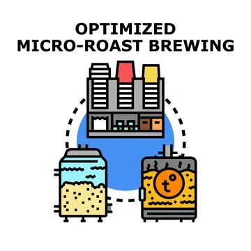 Optimized micro roast brewing process illustration Illustrazione stock