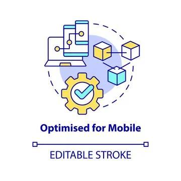 Optimized for mobile concept icon Illustrazione stock