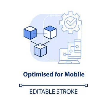 Optimized for mobile light blue concept icon Stock Illustration