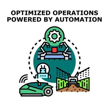 Optimized operations powered by automation concept vector illustration 스톡 일러스트