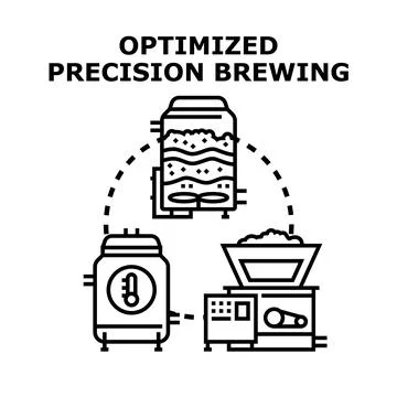 Optimized precision brewing process for beverage manufacturing concept 스톡 일러스트