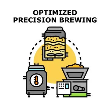 Optimized precision brewing process for beverage manufacturing concept Stock Illustration
