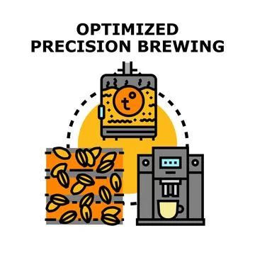 Optimized precision brewing process with coffee beans Illustrazione stock