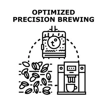 Optimized precision brewing process with coffee beans Stock Illustration